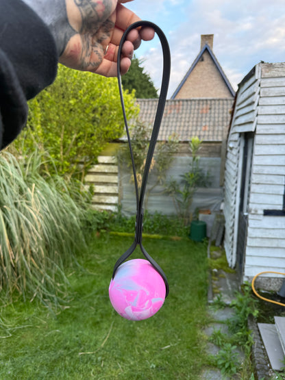 Pre-made 8 cm ball tug biothane handle