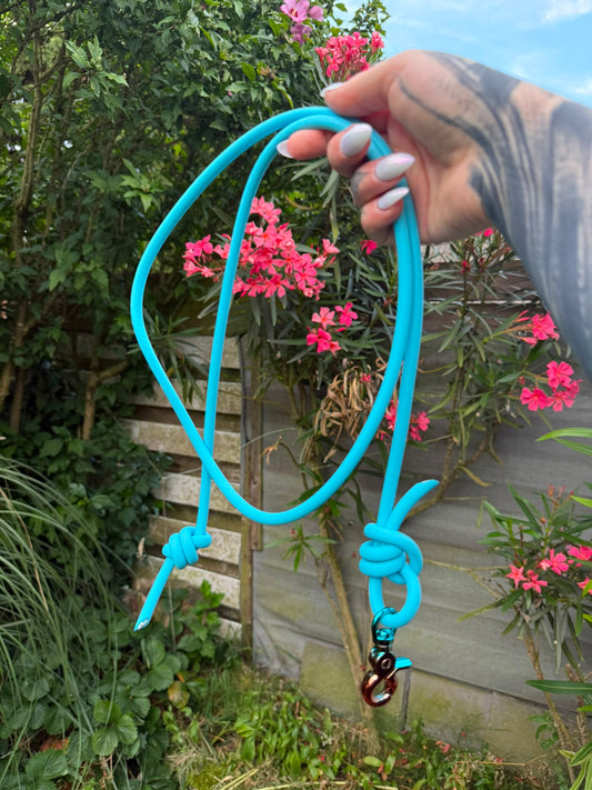 Pre-made skyan blue training leash orange clip 1,50 m - 4,9 feet