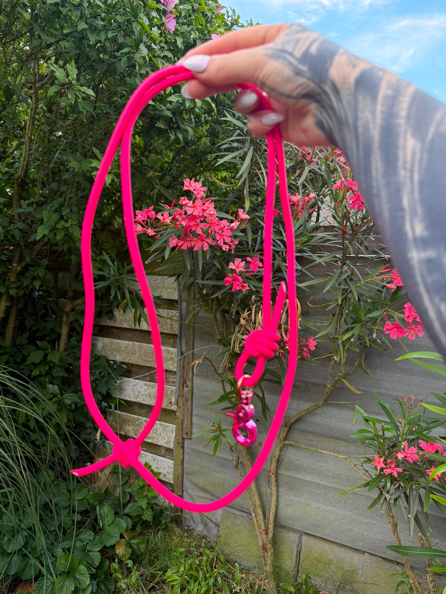 Pre-made passion pink training leash pink clip 1,60 m / 5,2 feet
