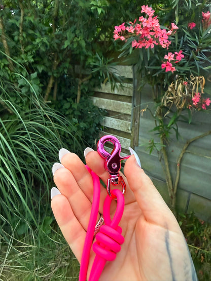 Pre-made passion pink training leash pink clip 1,60 m / 5,2 feet